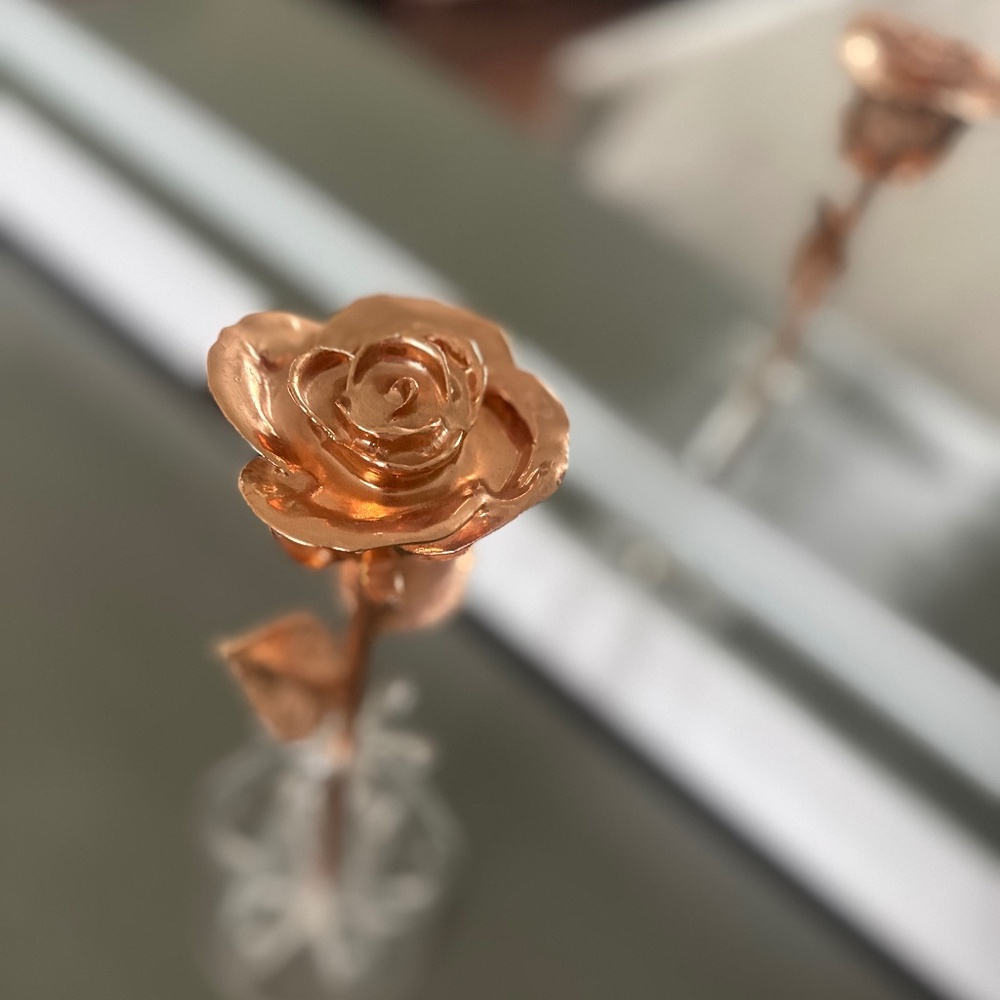 Rose Gold Dipped Rose with phantom vase